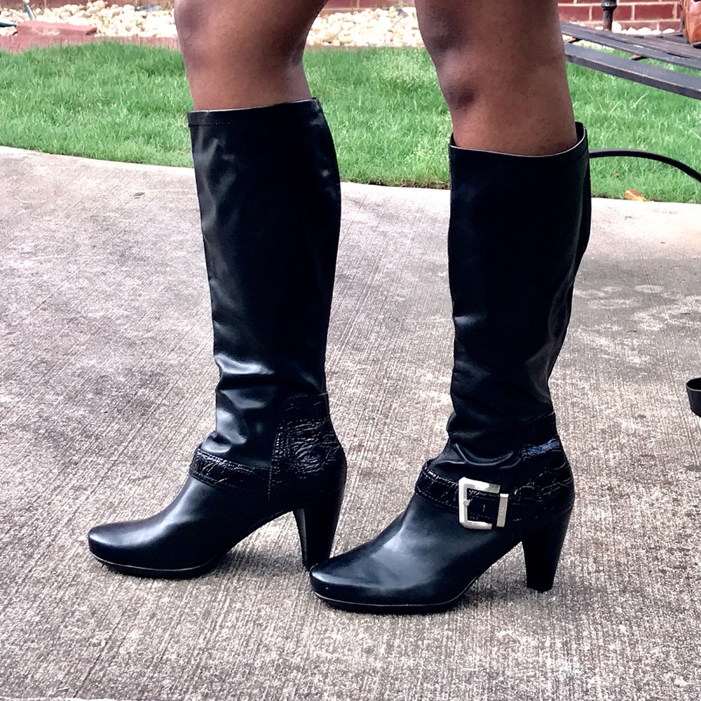 Knee Length All Man Made Material Boots